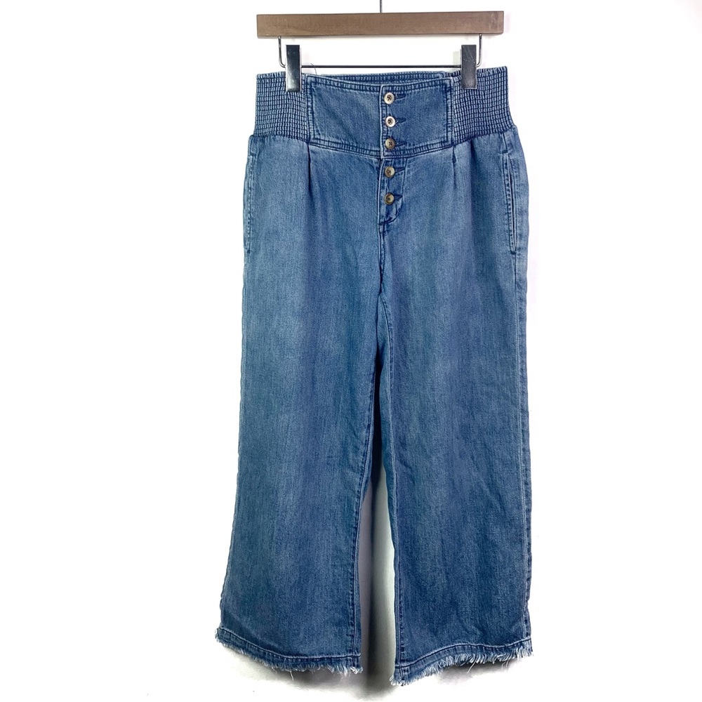 Free People | Wide Leg Cropped Denim Pants Size 26